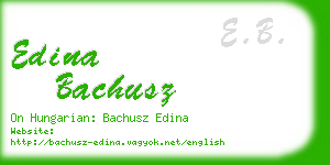 edina bachusz business card